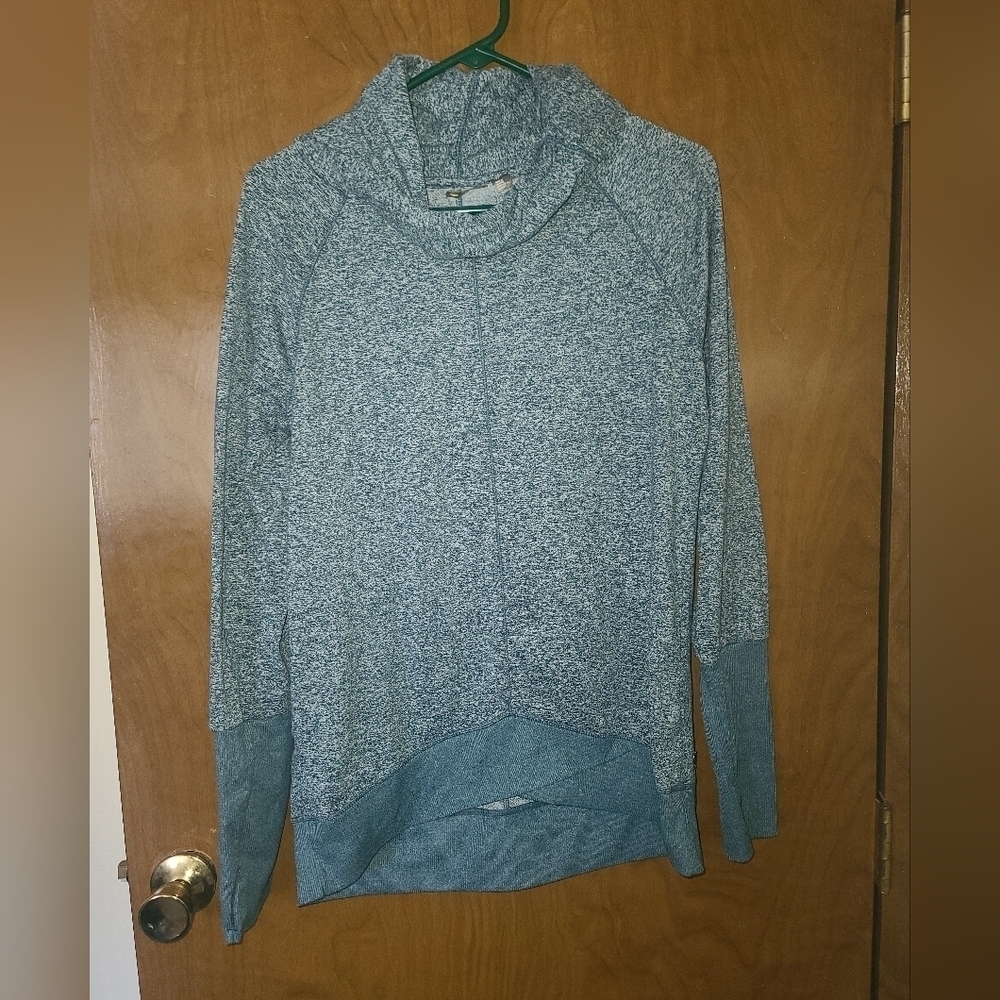 Zella Nordstroms teal Cowl Twist Neck Pullover Athleisure Size m Sweater